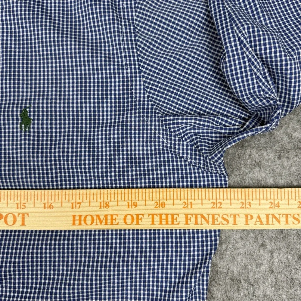 Polo Ralph Lauren *FLAW* Performance Shirt Mens M White Blue Check Button Down